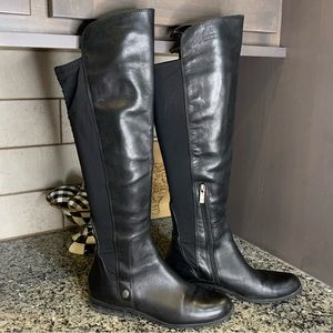 Anne Klein CityGurl Black Riding Knee High Low Heel Boots Size 7 1/2